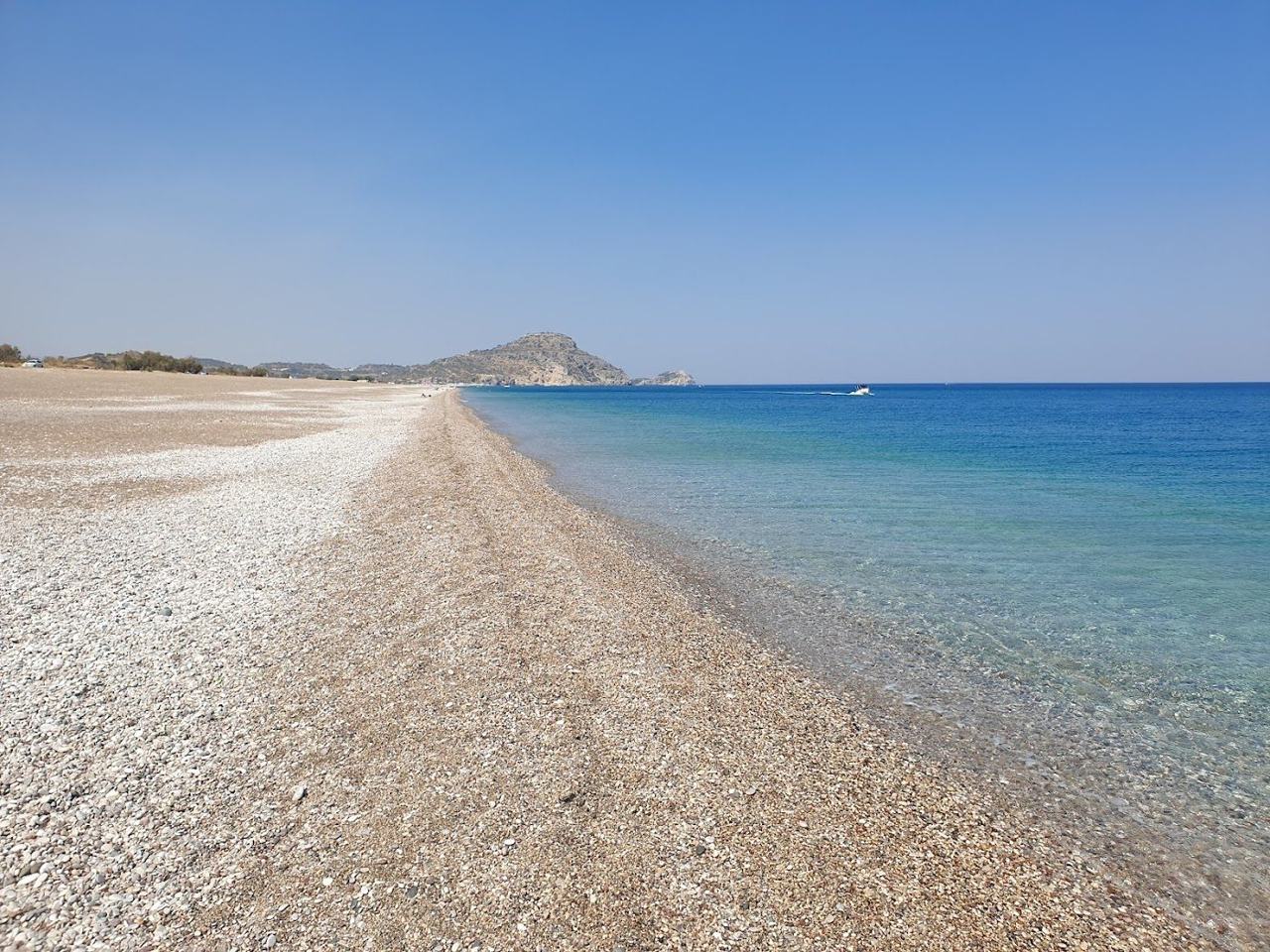 Afandou beach on the coast of Rhodes in Greece