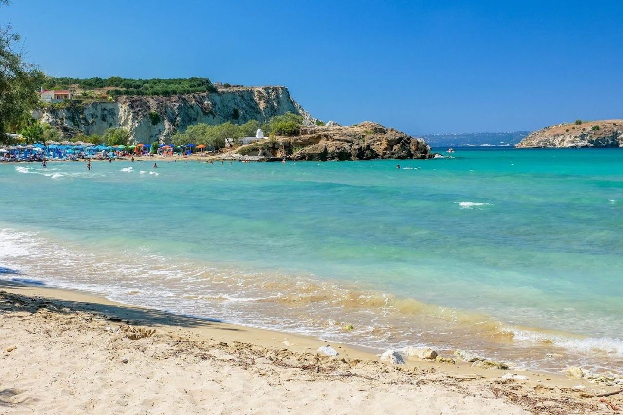 Almyrida beach on the coast of Crete in Greece