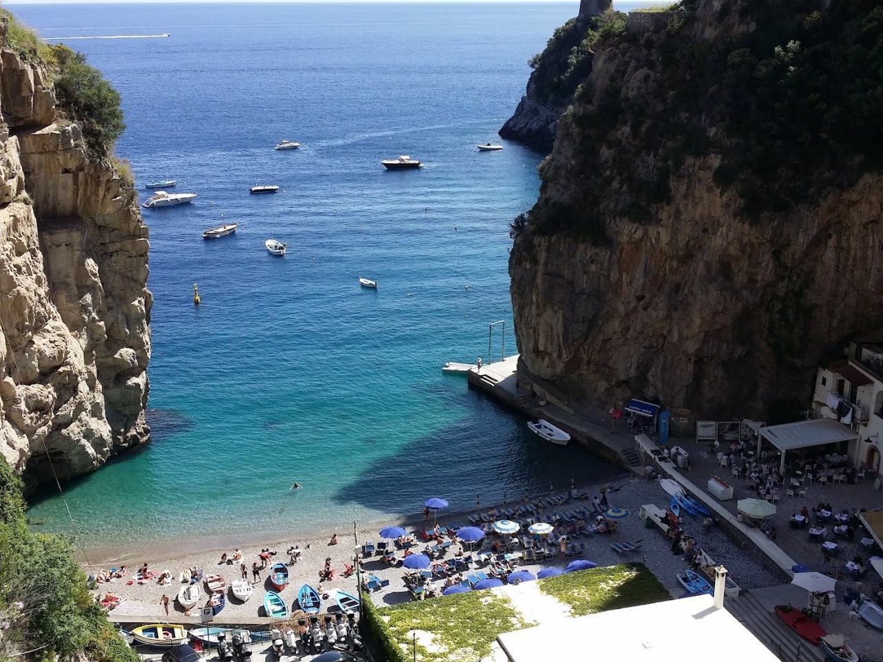 The sheltered inlet at Marina di Praia in Praiano on the Amalfi Coast