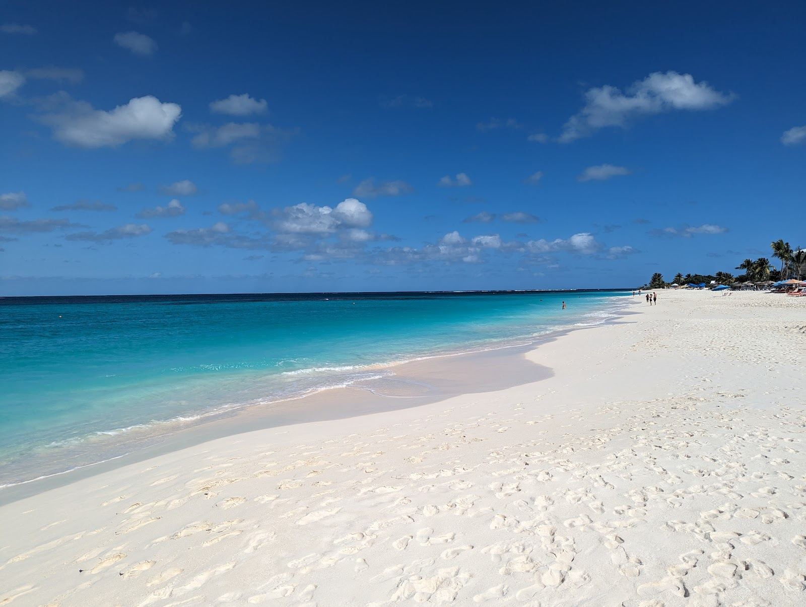 Clear turquoise water and white sand at Shoal Bay East in Anguilla