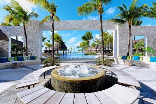 The lagoon beach at Ambre adults only resort on the east coast of Mauritius