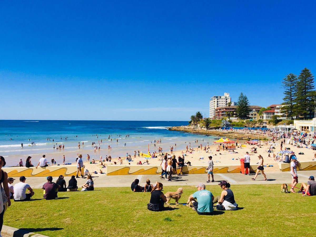 The long esplanade and ocean pools at Cronulla Beach in Sydney