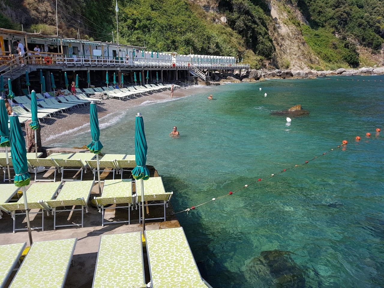 The sheltered cove of Bagni di Tiberio on the north coast of Capri