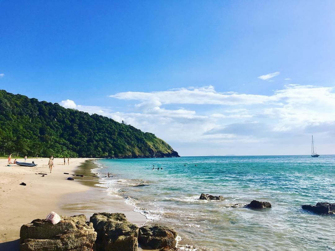 The small jungle backed cove of Bamboo Bay near the southern tip of Koh Lanta
