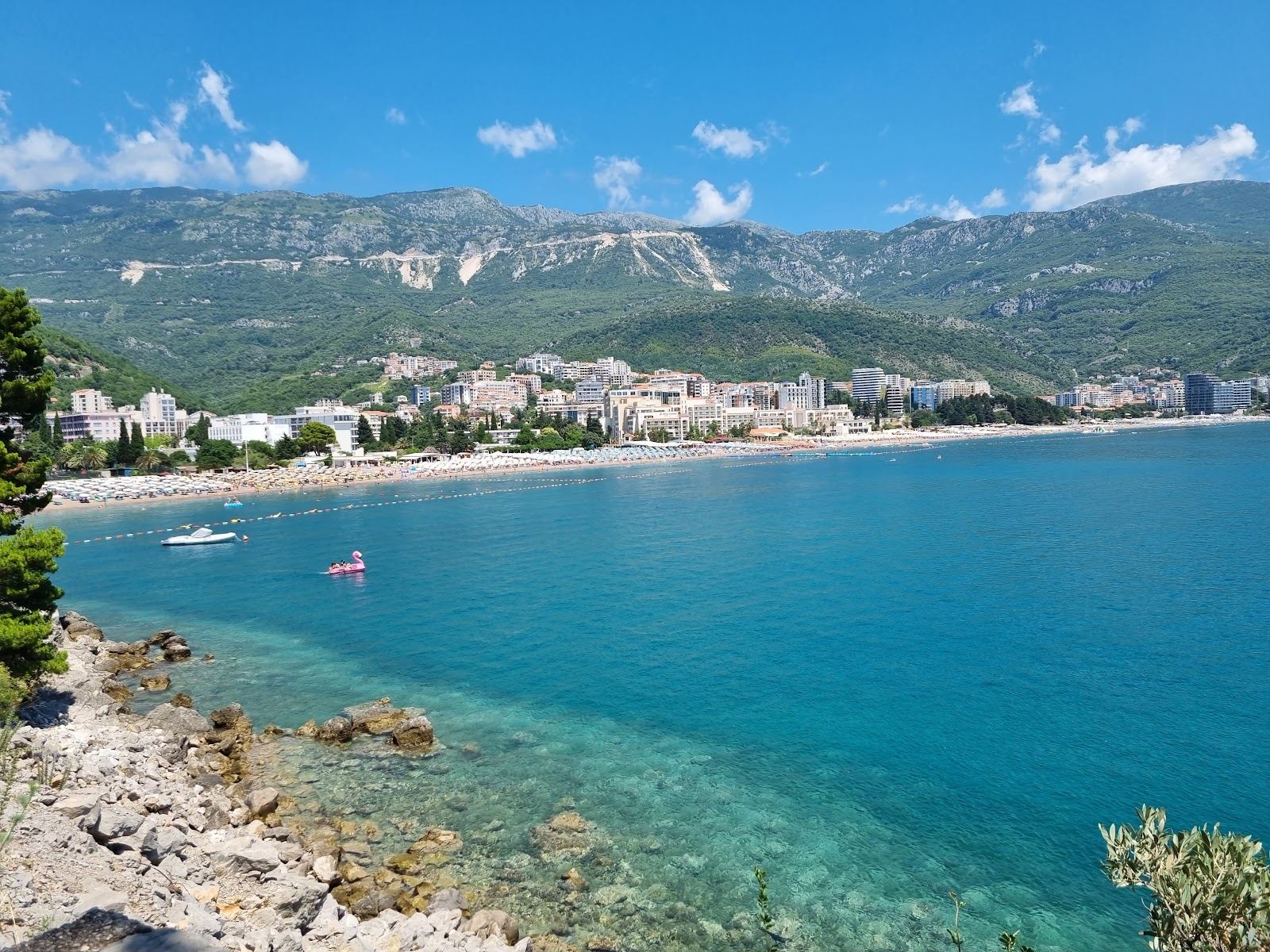 Becici beach on the Montenegro coast