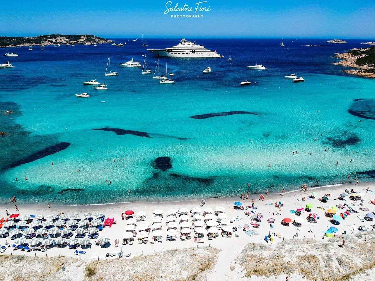 Clear water and quiet cove at Pevero on the Costa Smeralda in Sardinia
