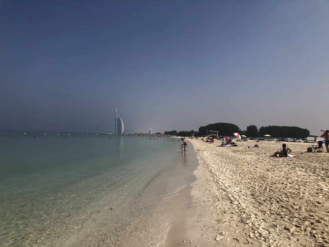 Black Palace Beach in Dubai, view across the sand and the Arabian Gulf