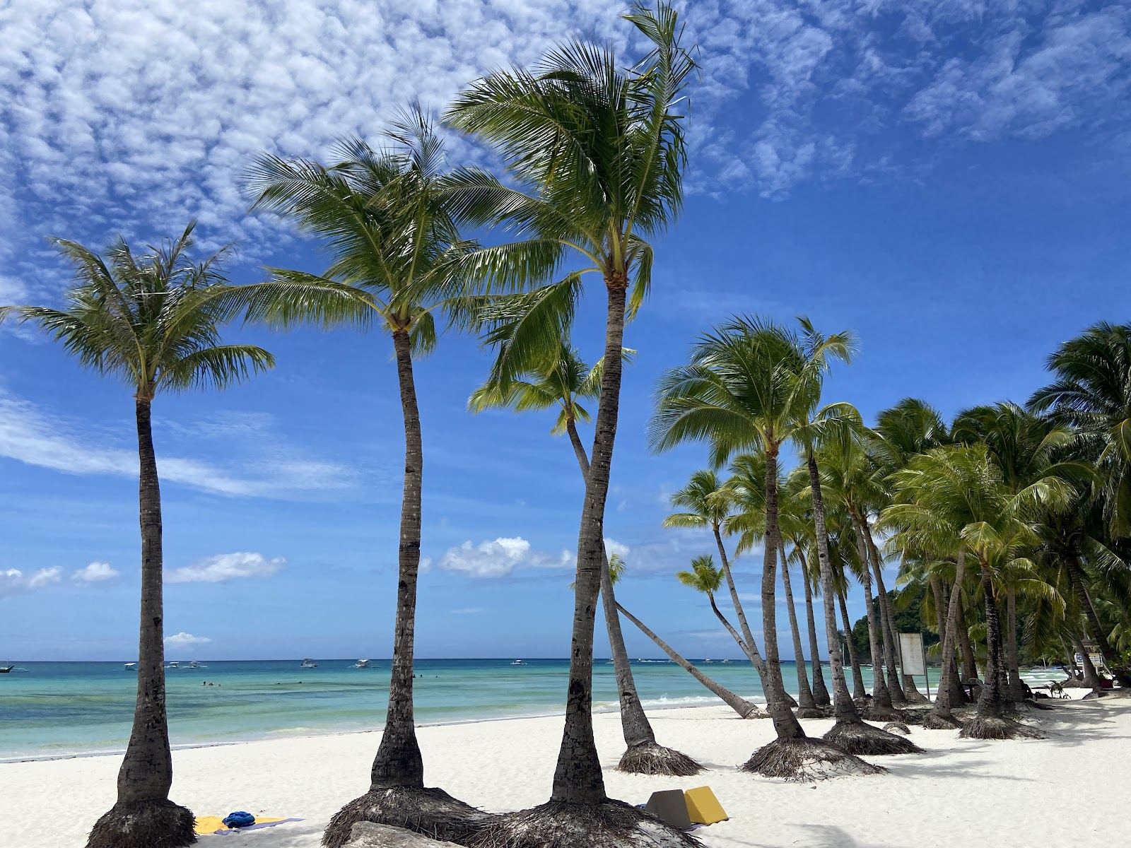 The powder white sand and calm turquoise water of White Beach in Boracay