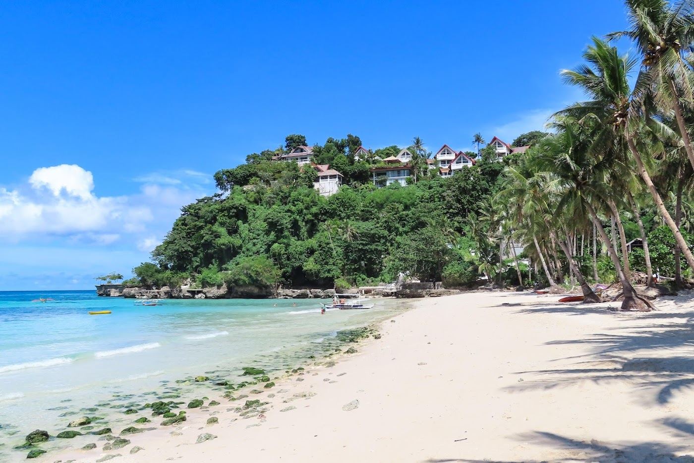 The quiet cove at Diniwid Beach north of White Beach in Boracay