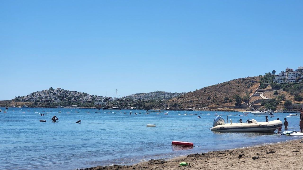 Camel Beach sandy cove near Ortakent on the Bodrum peninsula in Turkey