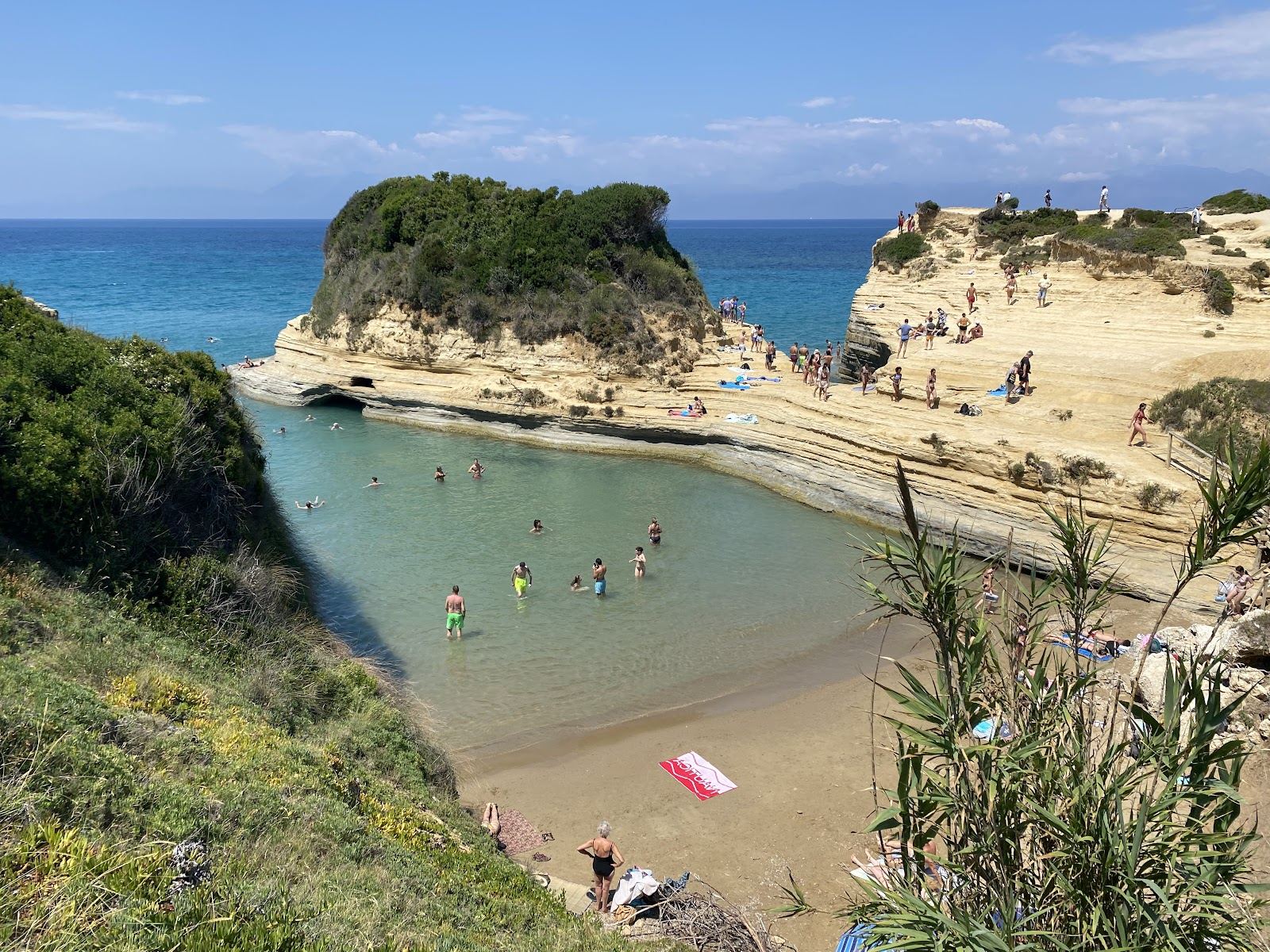 Sandstone channel and clear water at the Canal d'Amour near Sidari, Corfu