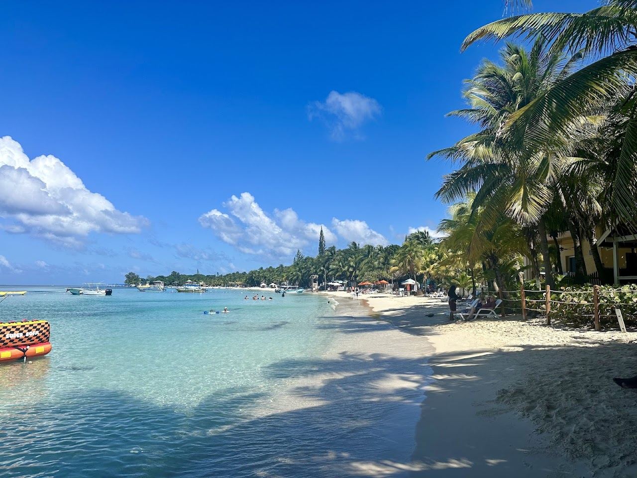 Powder white sand and turquoise water at West Bay Beach on Roatan in the Bay Islands of Honduras