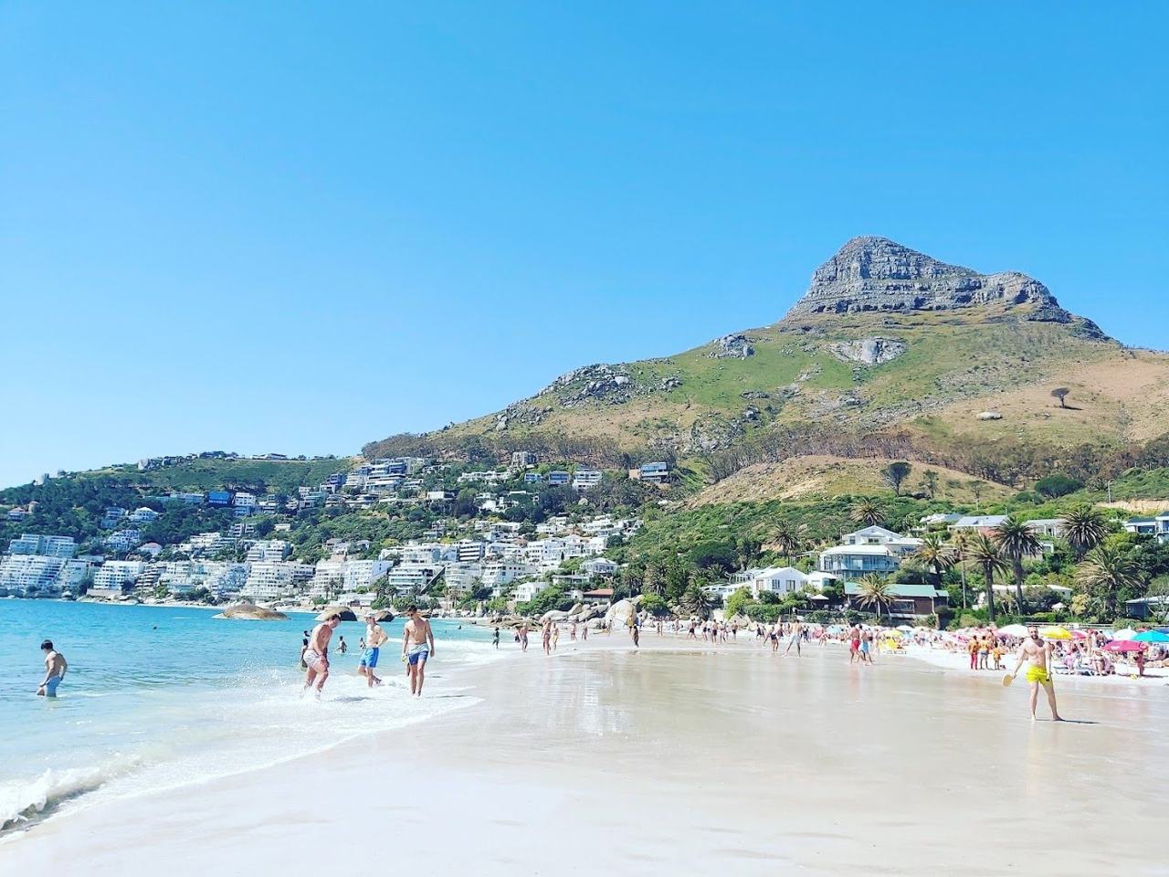 Sheltered granite framed sand of Clifton Fourth Beach in Cape Town