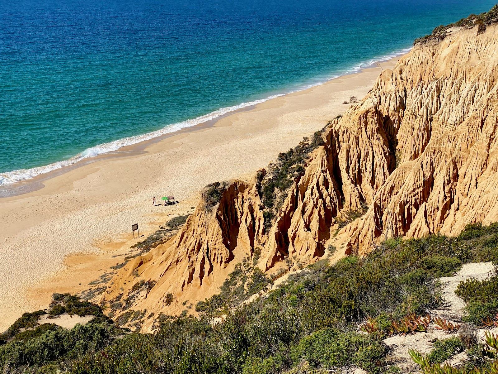 Wide open golden sand and dunes on the wild Atlantic beach of Praia da Gale on the Comporta coast in Portugal