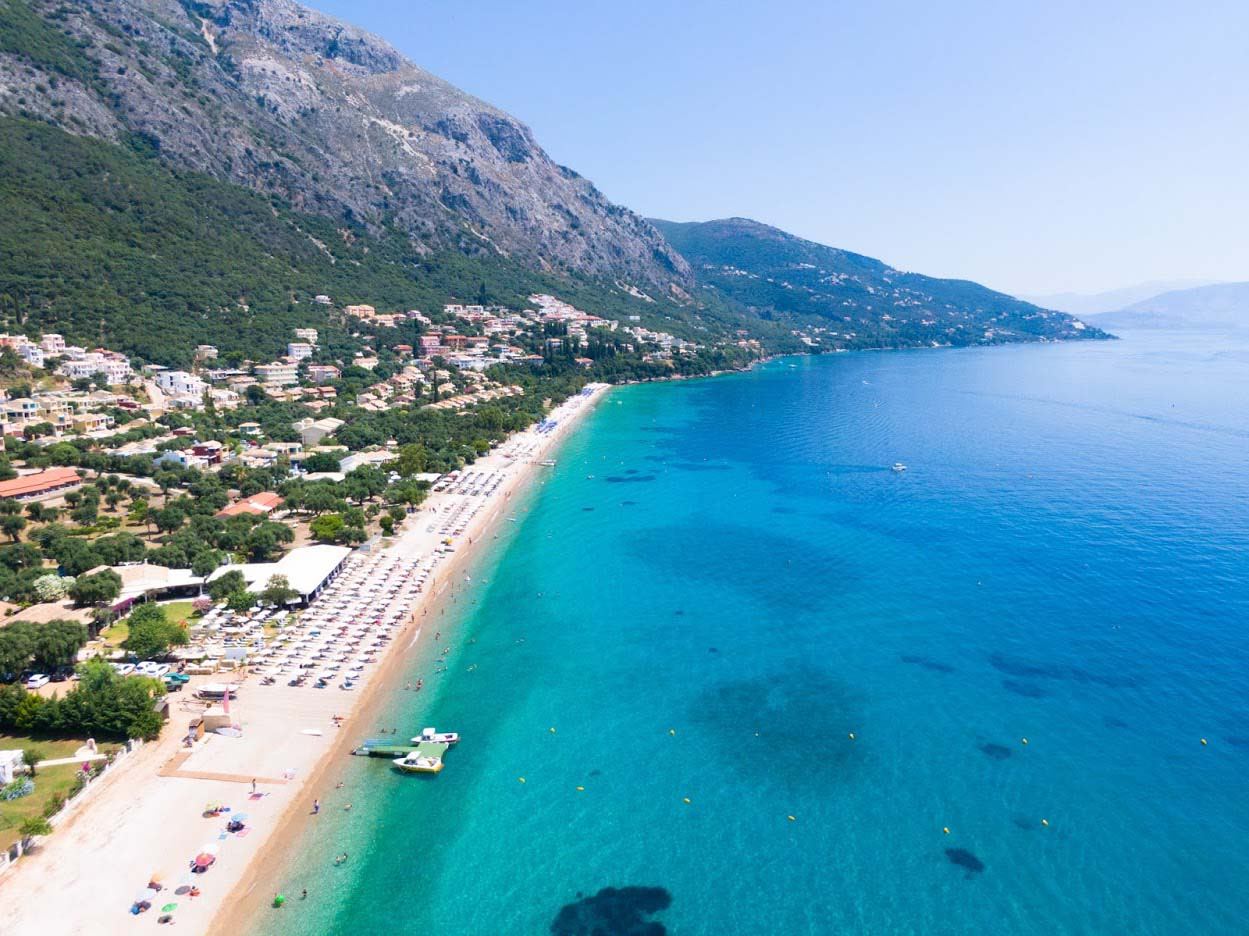 Clear sheltered water at Barbati on the calm northeast coast of Corfu