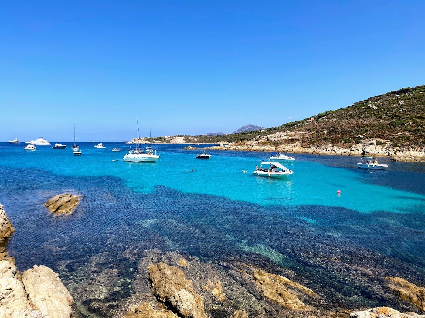 Pale sand and clear water at Calvi on the northwest coast of Corsica