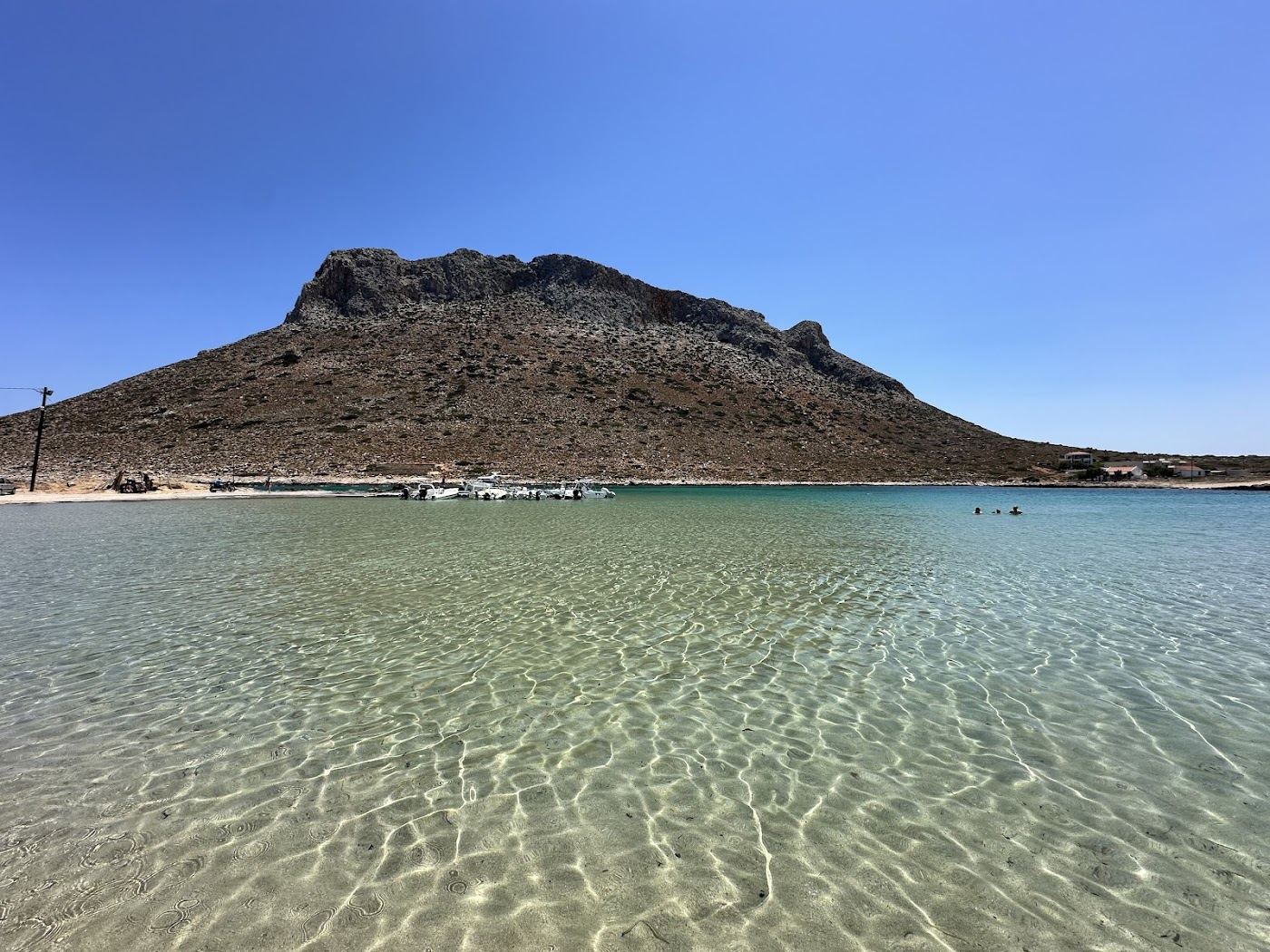 Calm shallow water at Stavros beach on the Akrotiri peninsula near Chania in Crete