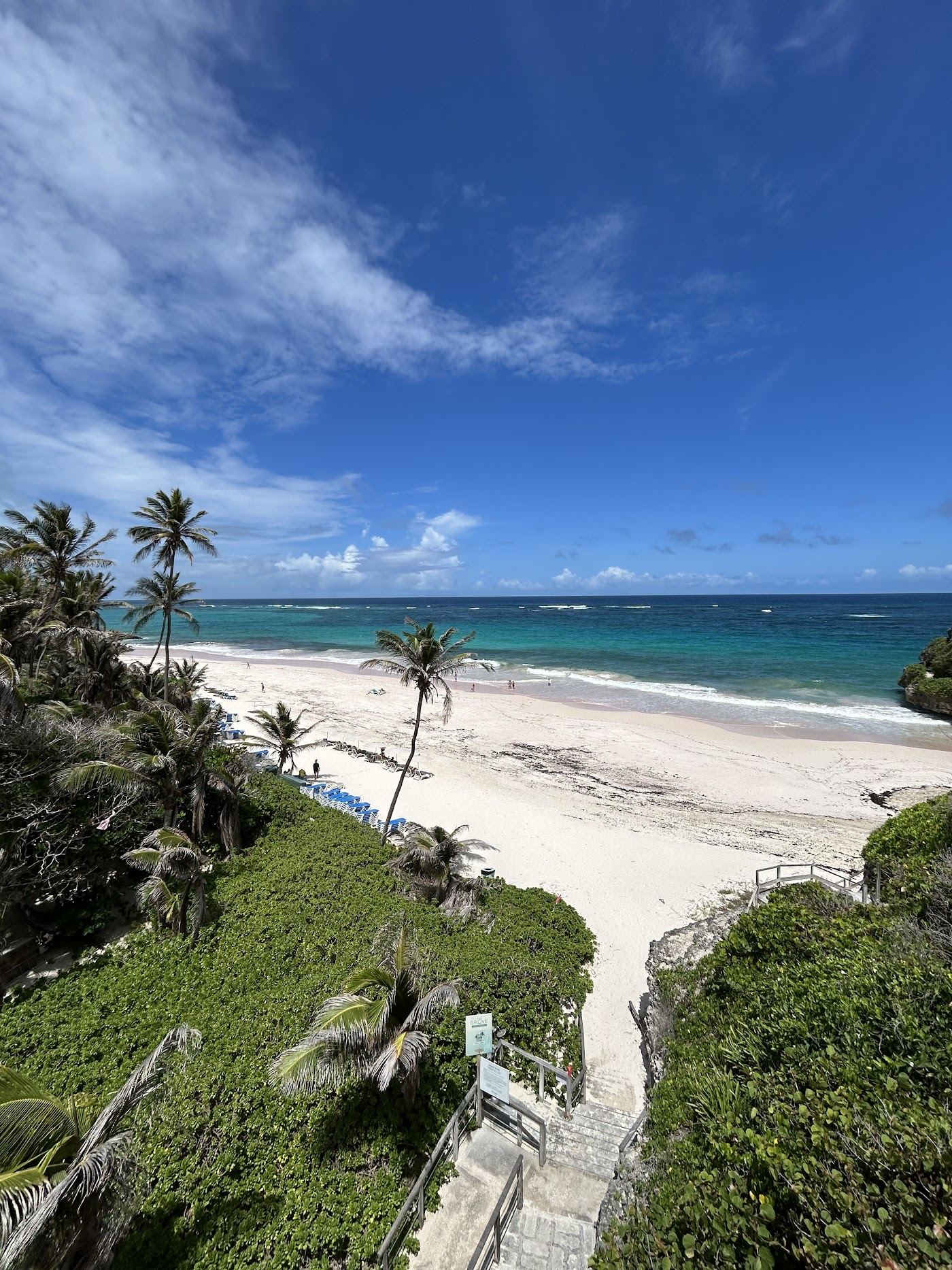 The pale sand and clear water at Crane Beach in Barbados