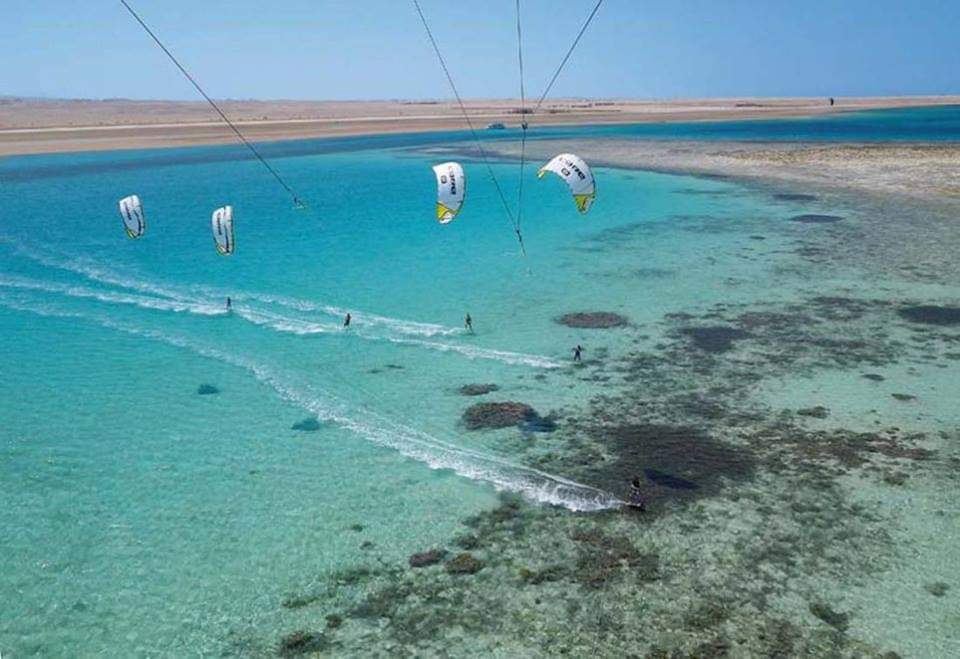 The quiet sand and jetty reef of Soma Bay south of Hurghada