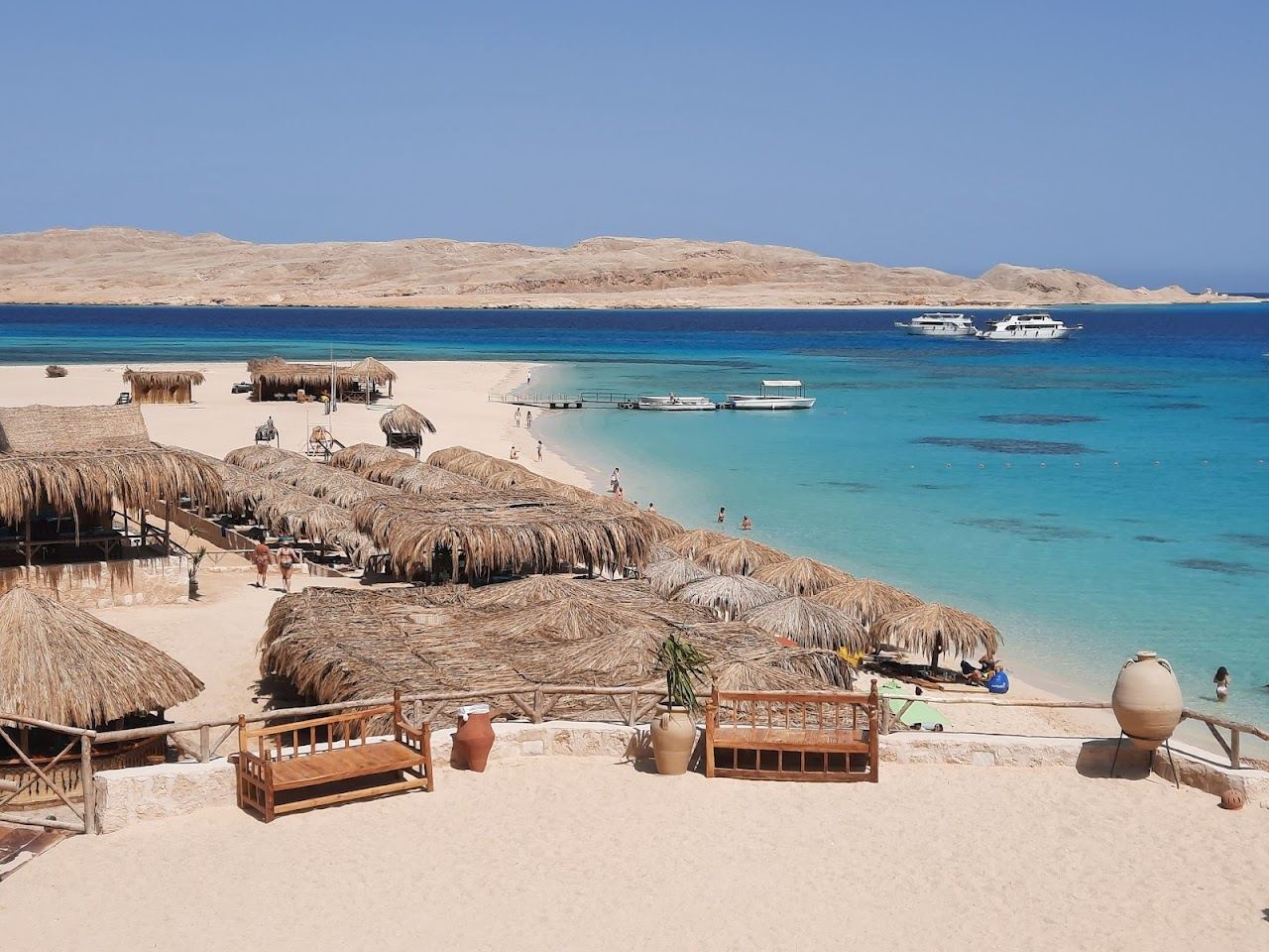 The white sand of Mahmya beach on Giftun Island off Hurghada