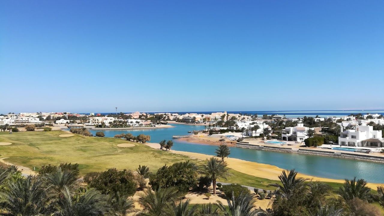 The shore reef and bay of Sharm El Naga near Hurghada