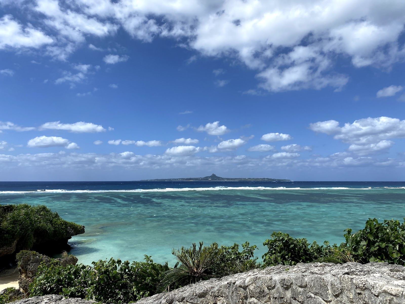 The calm coral sand lagoon of Emerald Beach in Ocean Expo Park Okinawa