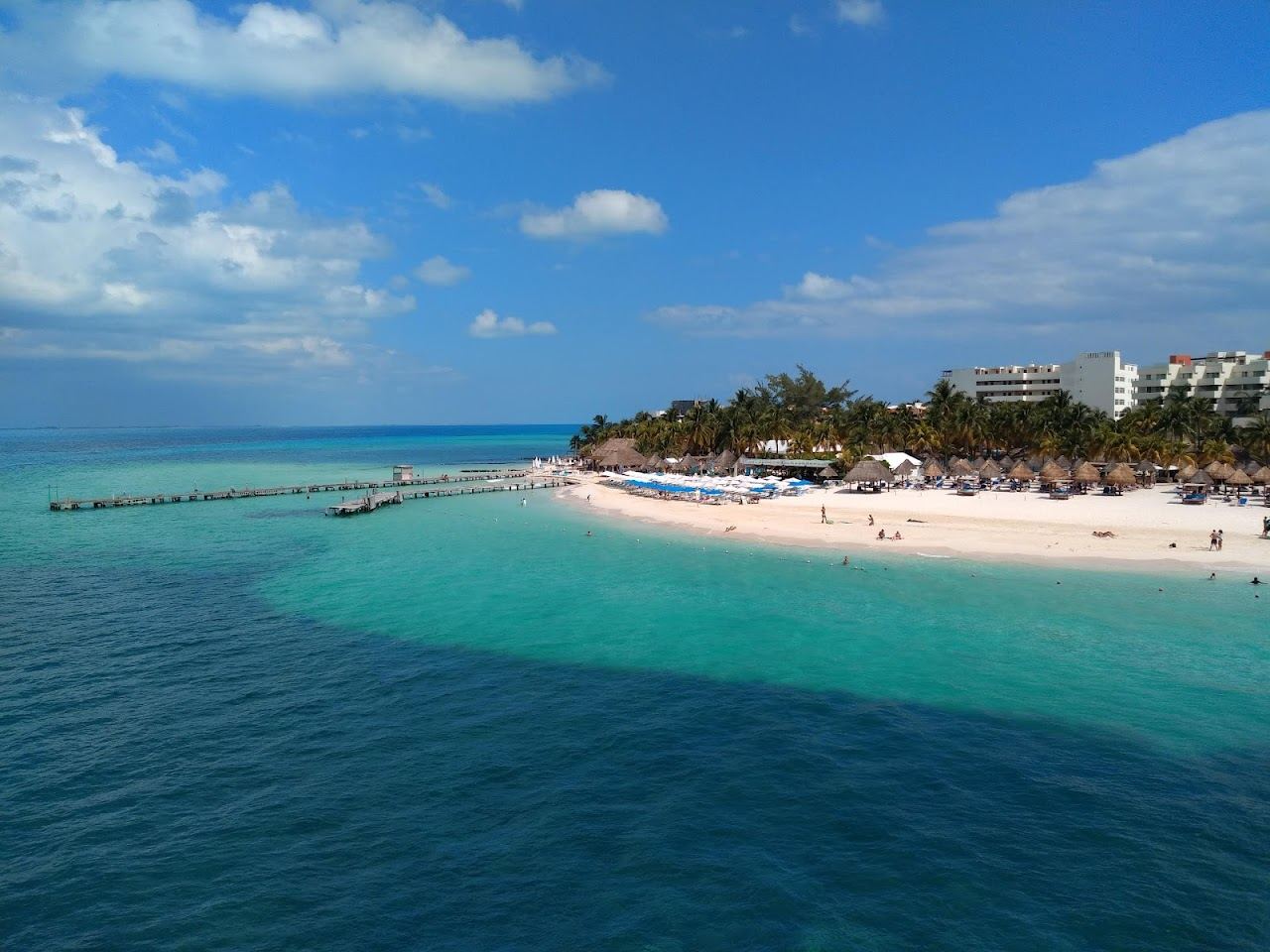 The bath warm shallows and soft sand of Playa Norte on Isla Mujeres