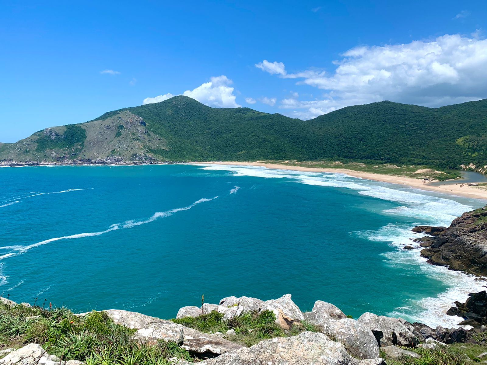 The wild forest backed sand of Lagoinha do Leste reached only on foot in the south of Florianopolis