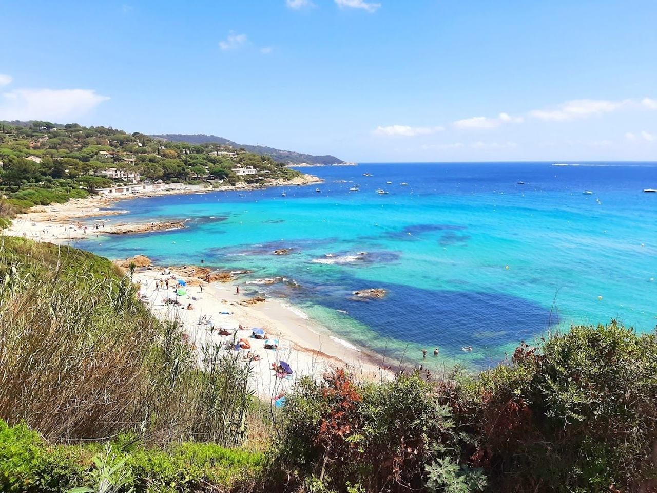 The wild rocky cove and clear water at Plage de l'Escalet near Ramatuelle, French Riviera