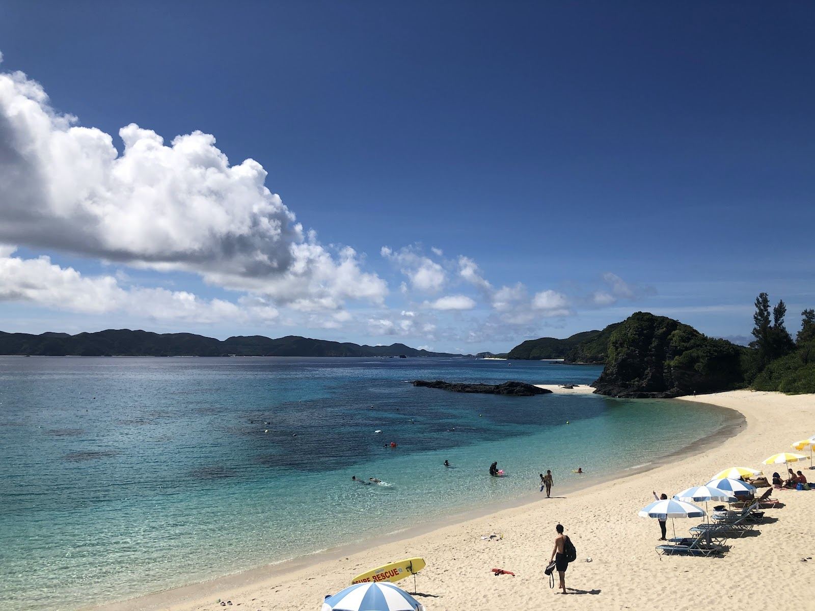 The clear reef water of Furuzamami Beach on Zamami in the Kerama islands of Okinawa