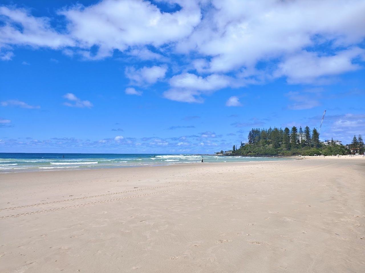 The sheltered bay and soft golden sand at Coolangatta on the southern Gold Coast