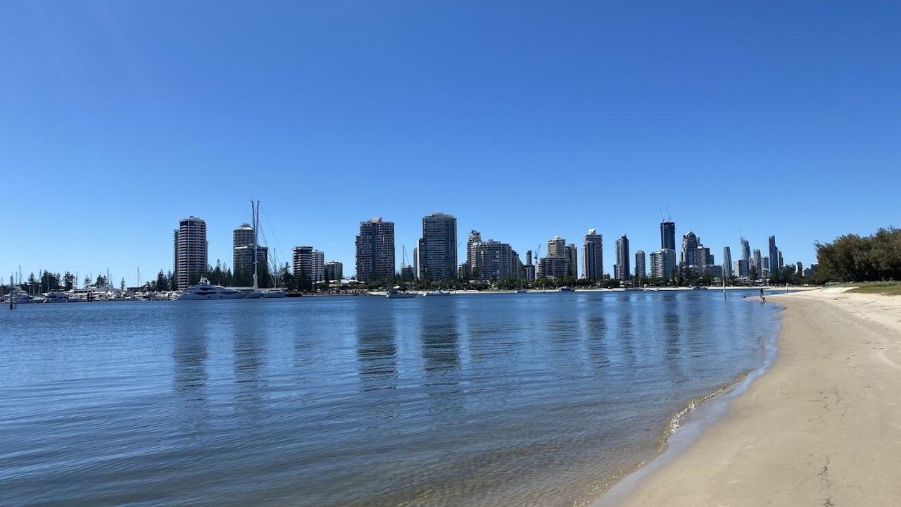 The patrolled northern sand near the Spit at Main Beach on the Gold Coast