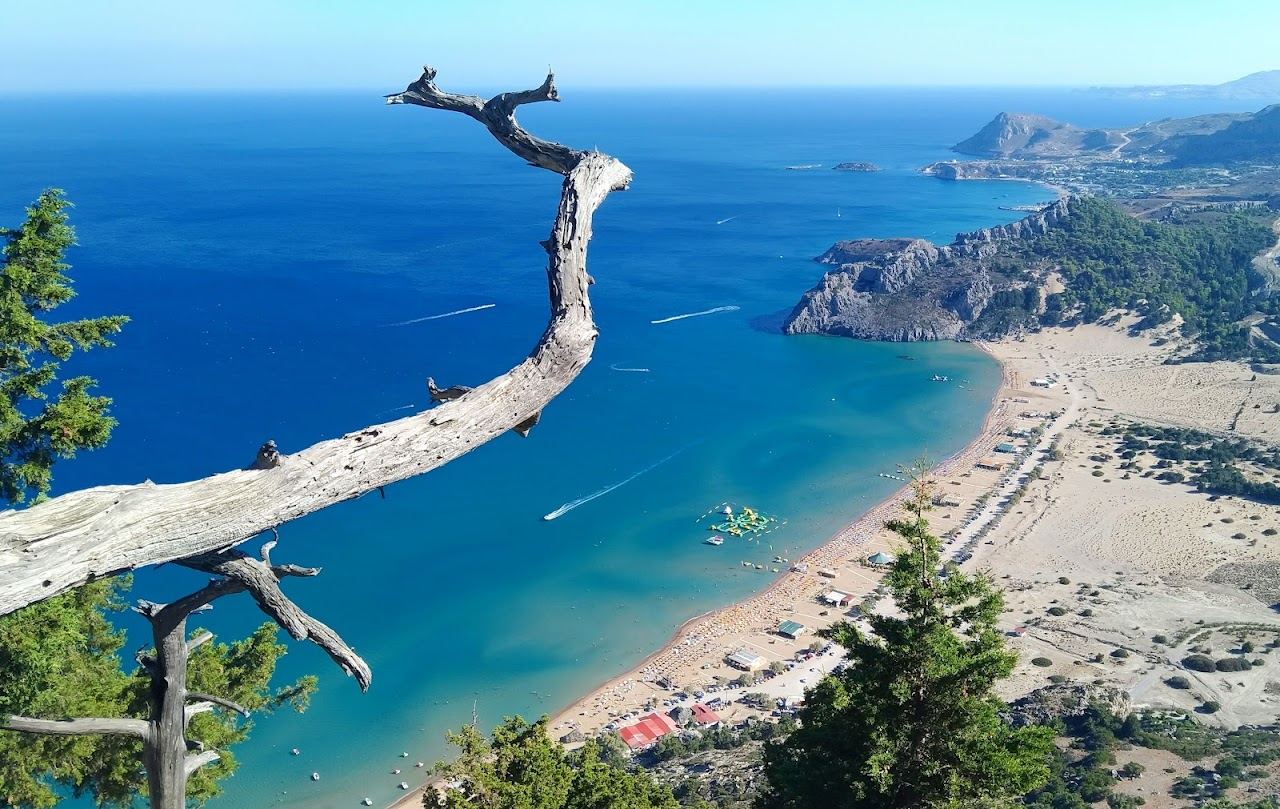 Tsambika beach in Rhodes