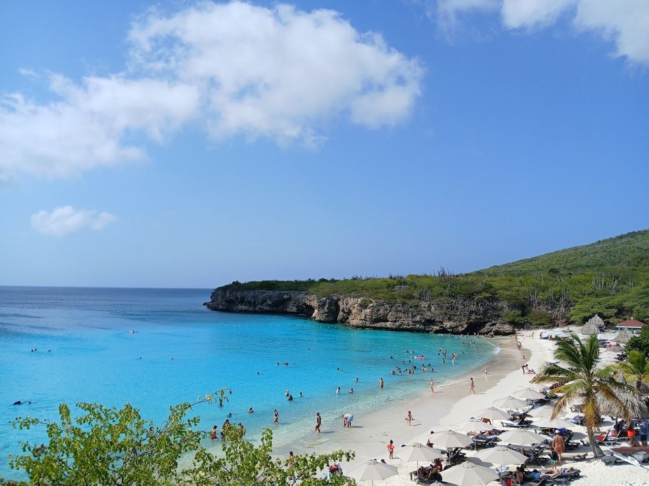 The wide turquoise cove of Grote Knip on the west coast of Curacao