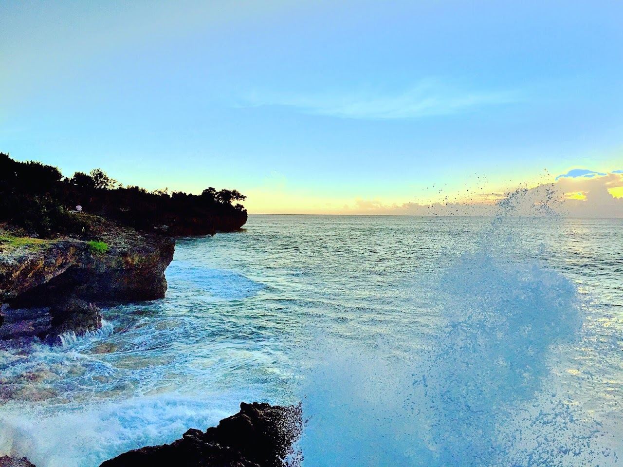 The natural rock pools and cliffs of Tegal Wangi near Jimbaran, Bali