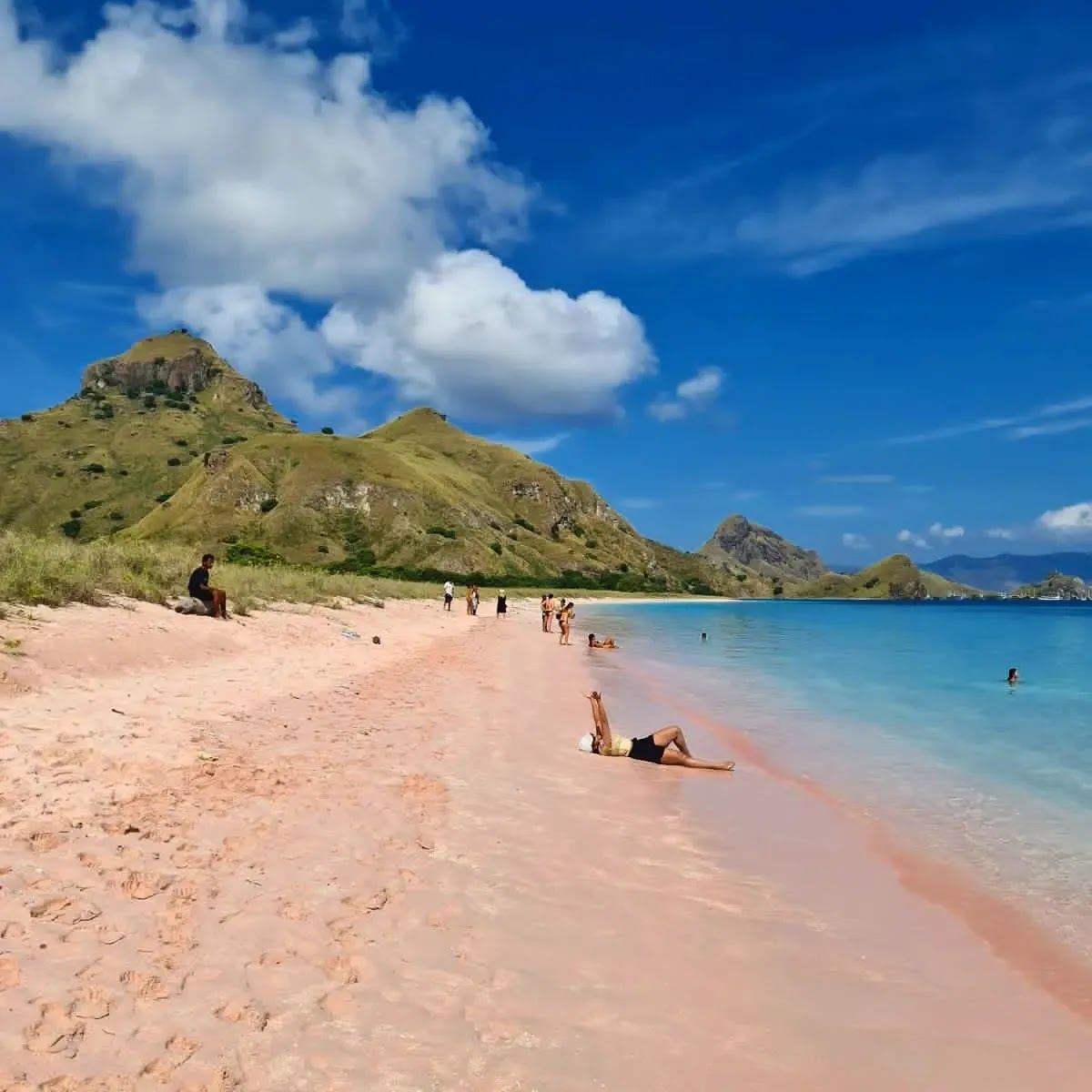 The pink sand of Pantai Merah in Komodo National Park