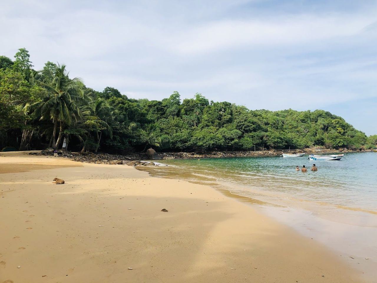 Jungle Beach small sheltered cove on the Rumassala headland near Unawatuna Sri Lanka