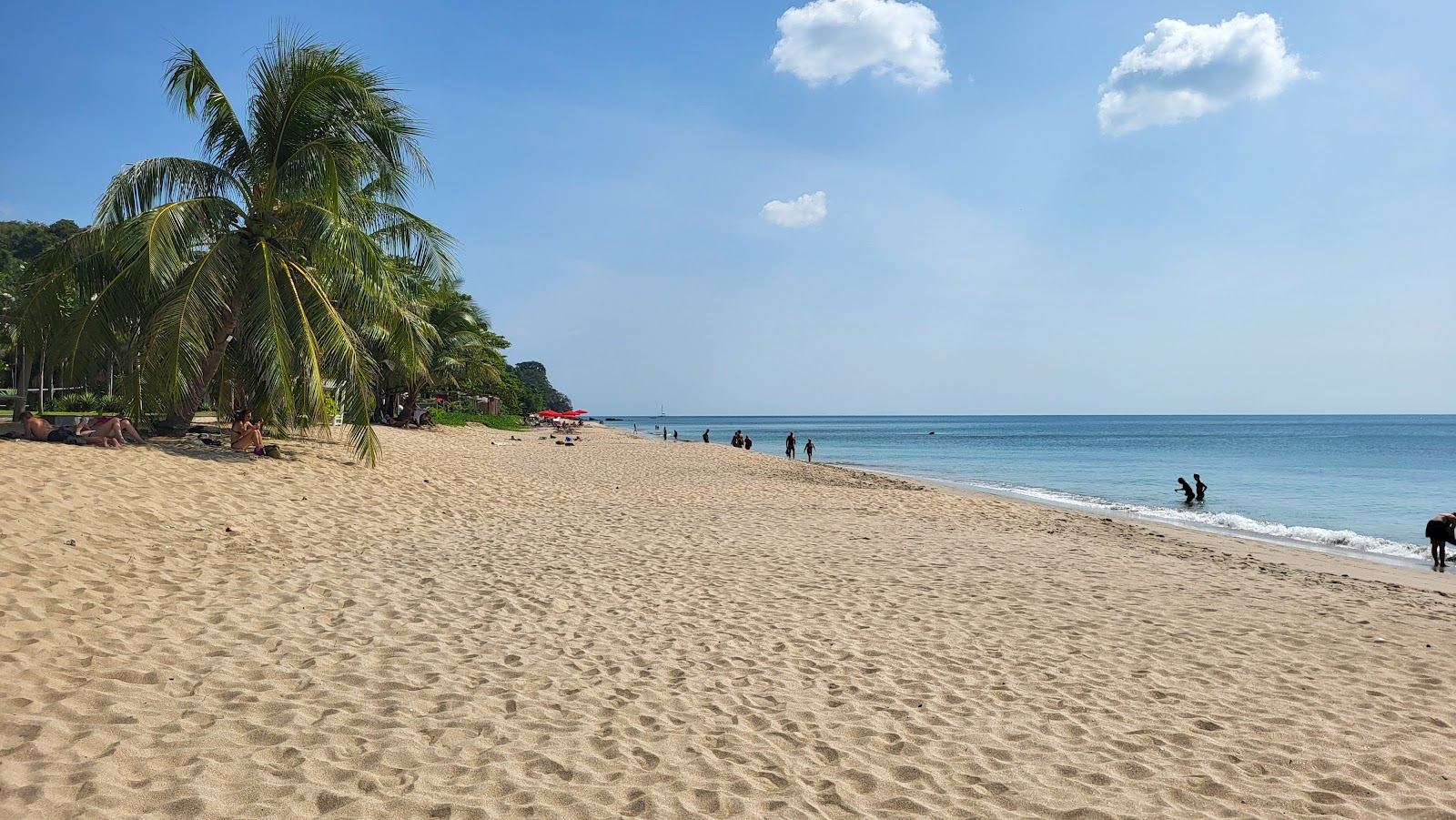 The long golden sand and calm sea at Klong Nin beach on the west coast of Koh Lanta in Thailand
