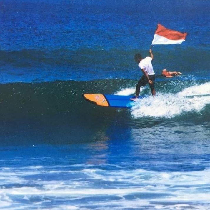 Surfers at Kuta Beach in Bali
