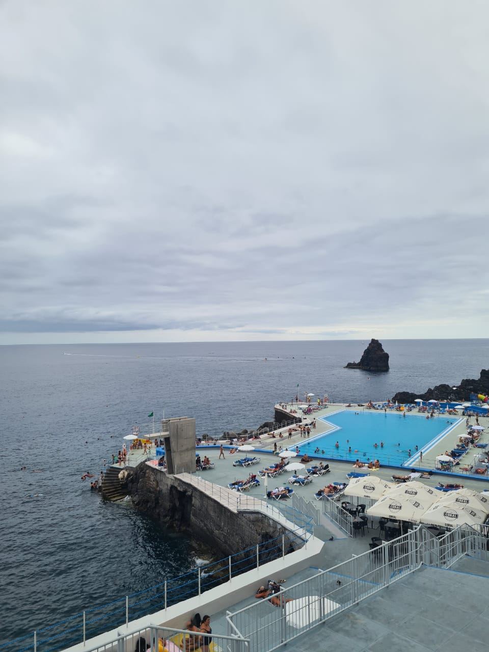 Saltwater pools and solarium terraces of the Lido Bathing Complex above the Atlantic in Funchal