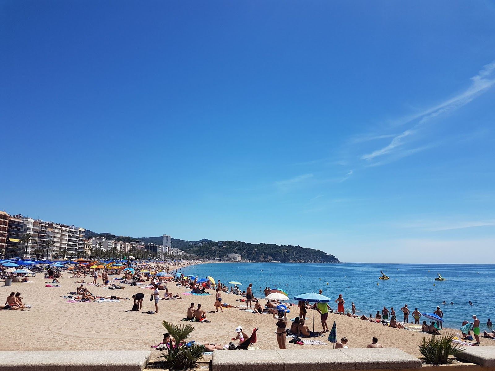 The main beach and seafront promenade at Lloret de Mar