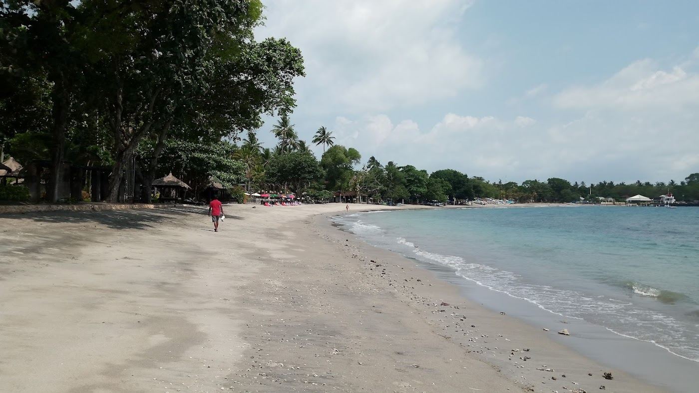 The wide bay and headland at Senggigi on the west coast of Lombok