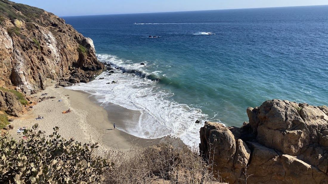 The shoreline and bluffs at Westward Beach below Point Dume in Malibu