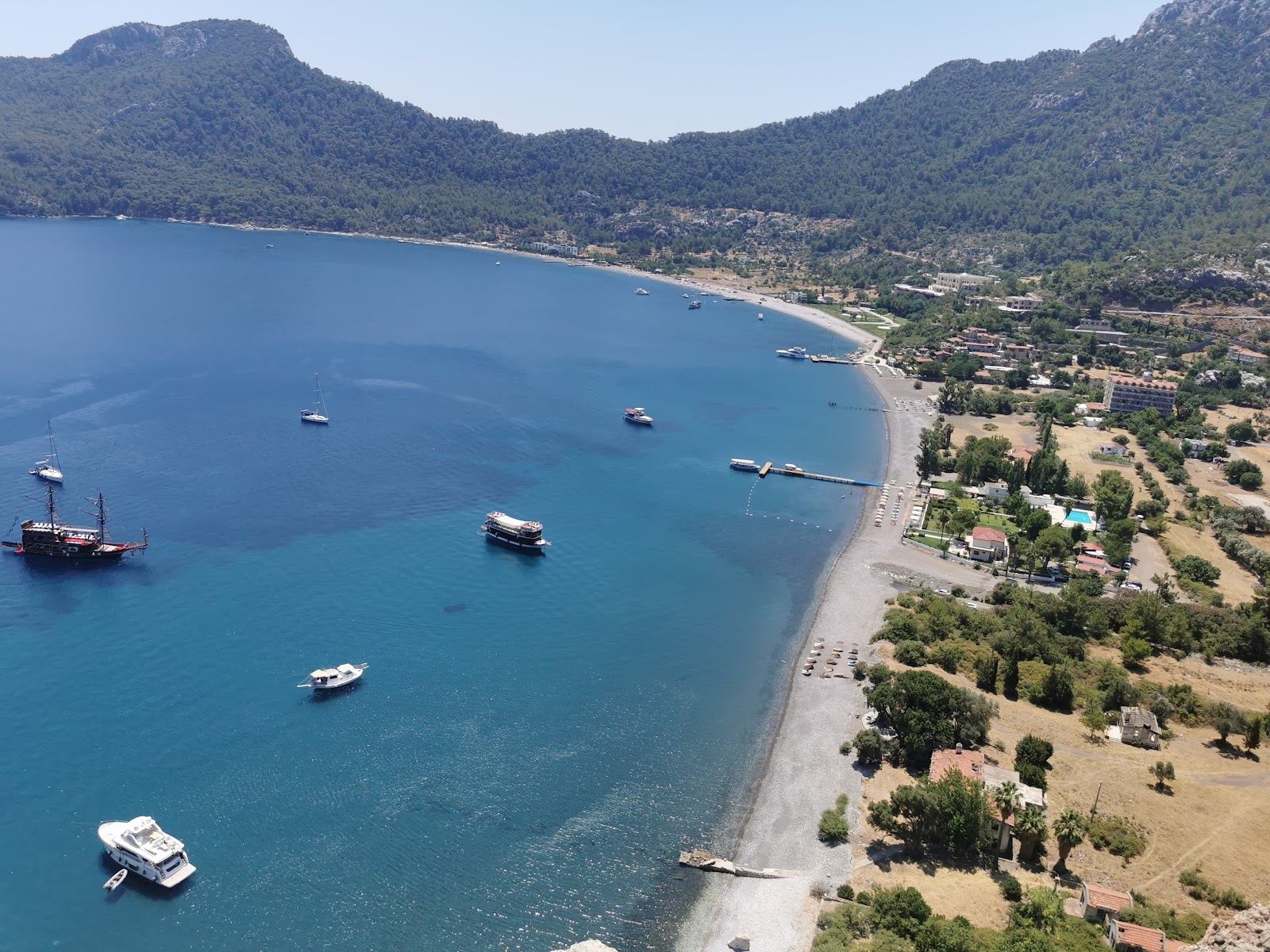 Quiet bay ringed by pine hills at Kumlubuk near Marmaris
