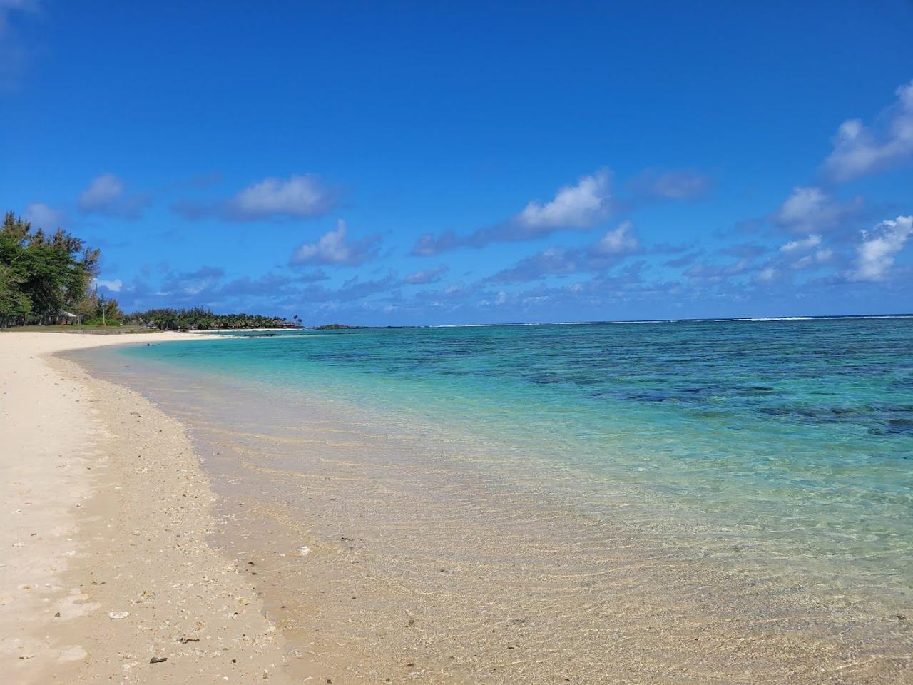Quiet pale sand and casuarina shade at Saint Felix beach on the south coast of Mauritius