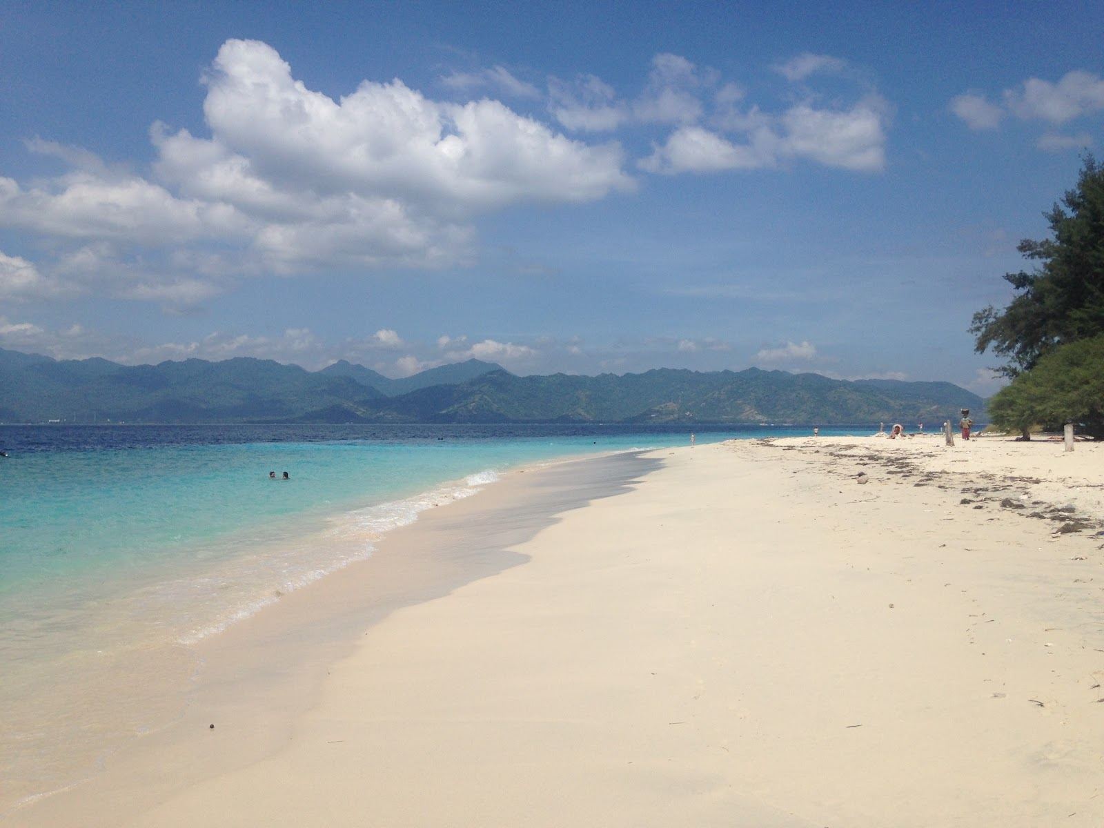 The east shore and jetty of Gili Meno facing Lombok