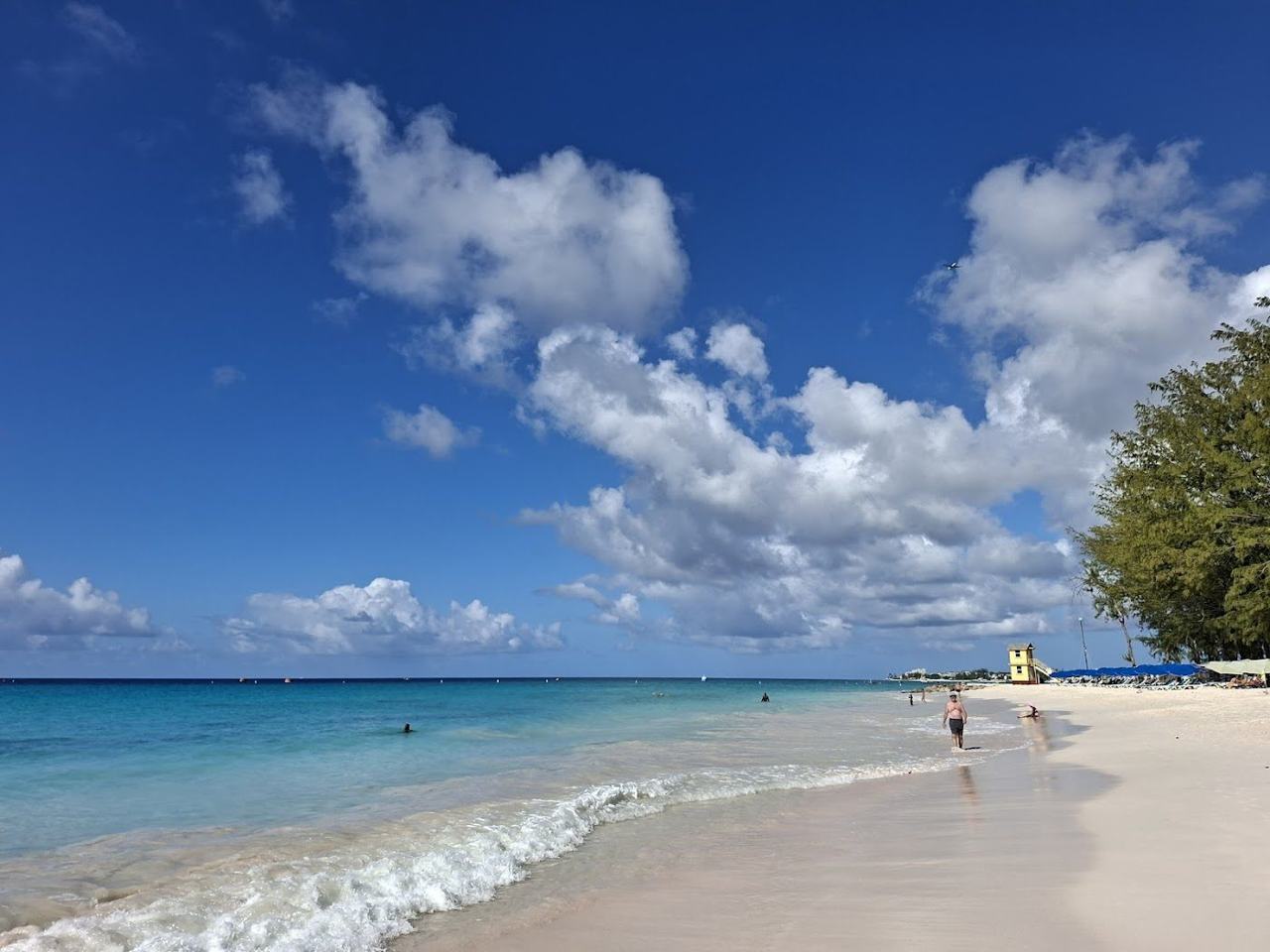 Pale sand and clear blue water at Miami Beach at Enterprise on the south coast of Barbados