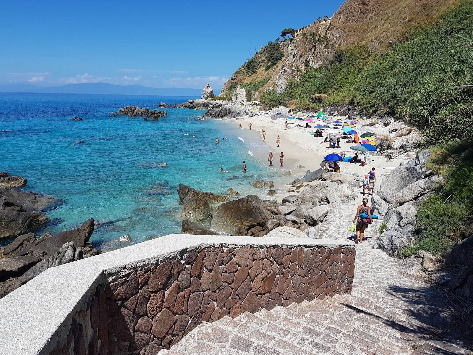 White sand and two coves at Michelino beach in Parghelia Calabria
