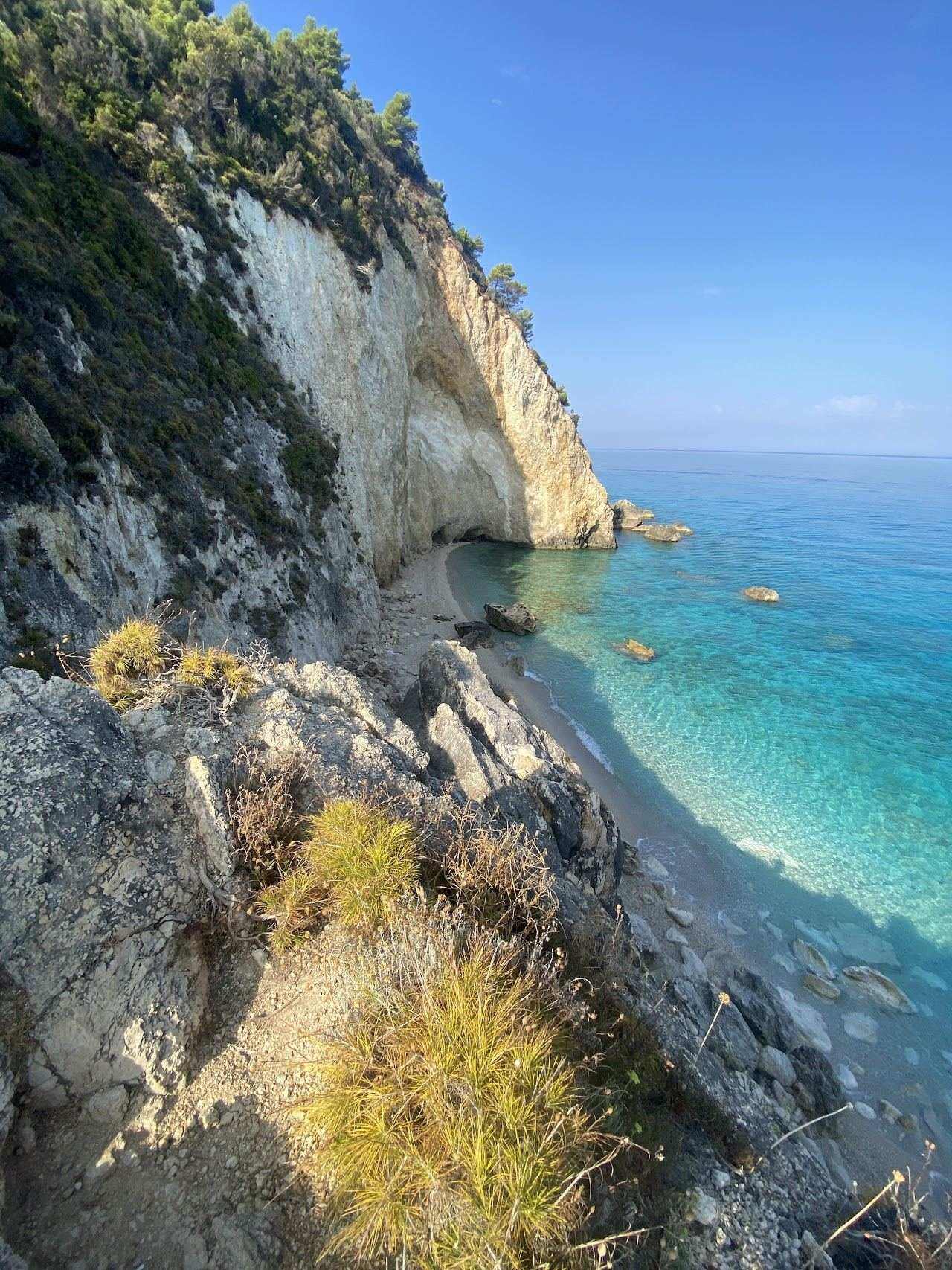 Milos Beach beach on the west coast of Lefkada in Greece