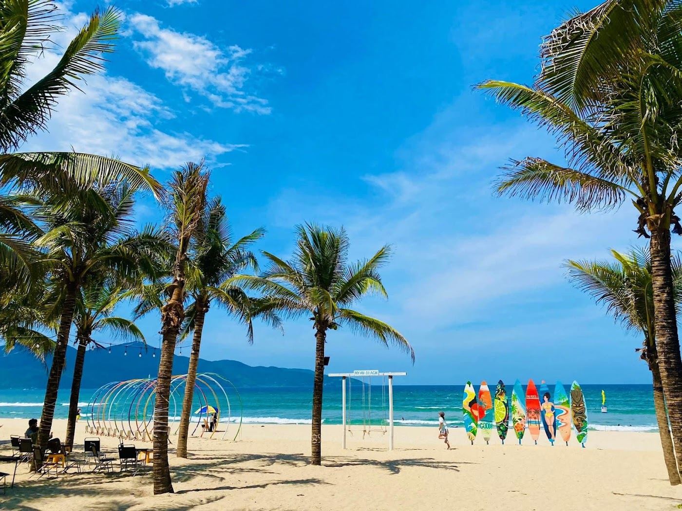 Calm water and soft sand at My An Beach south of My Khe in Da Nang